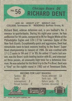 1991 Bowman #56 Richard Dent Back
