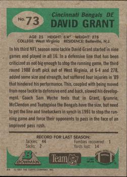 1991 Bowman #73 David Grant Back