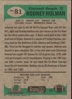 1991 Bowman #81 Rodney Holman Back