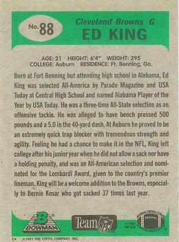 1991 Bowman #88 Ed King Back