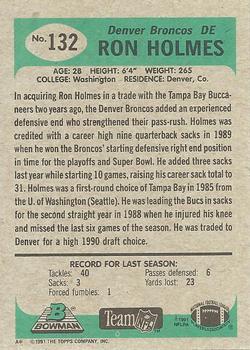 1991 Bowman #132 Ron Holmes Back