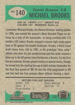 1991 Bowman #140 Michael Brooks Back