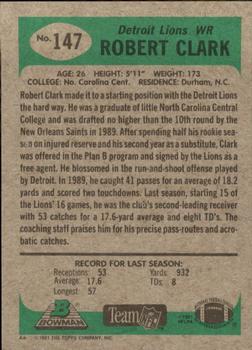 1991 Bowman #147 Robert Clark Back