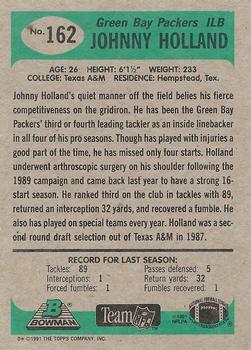 1991 Bowman #162 Johnny Holland Back