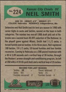1991 Bowman #224 Neil Smith Back