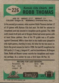 1991 Bowman #226 Robb Thomas Back