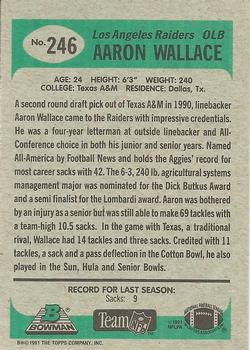1991 Bowman #246 Aaron Wallace Back