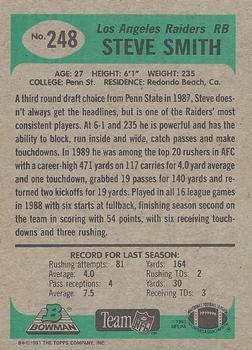 1991 Bowman #248 Steve Smith Back