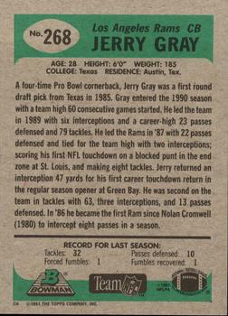 1991 Bowman #268 Jerry Gray Back