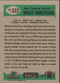 1991 Bowman #322 Bruce Armstrong Back