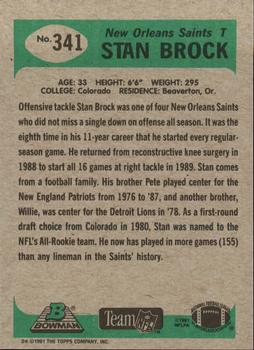 1991 Bowman #341 Stan Brock Back