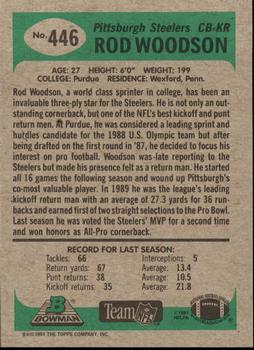 1991 Bowman #446 Rod Woodson Back
