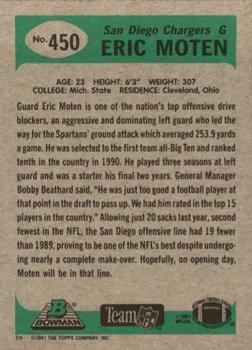 1991 Bowman #450 Eric Moten Back