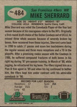 1991 Bowman #484 Mike Sherrard Back