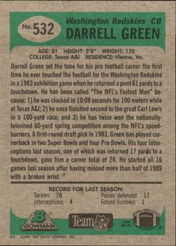 1991 Bowman #532 Darrell Green Back