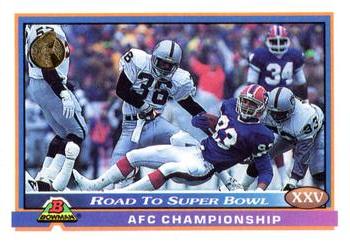 1991 Bowman #555 Road to Super Bowl XXV: Bills vs. Raiders Front