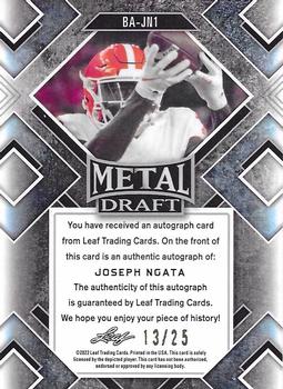 2022 Leaf Metal Draft - Autographs Crystal Silver #BA-JN1 Joseph Ngata Back