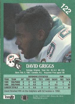 1991 Fleer #122 David Griggs Back