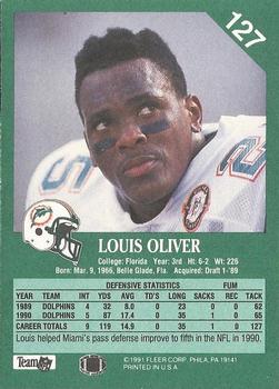 1991 Fleer #127 Louis Oliver Back