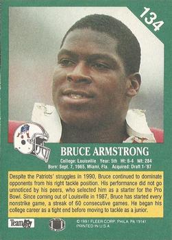 1991 Fleer #134 Bruce Armstrong Back