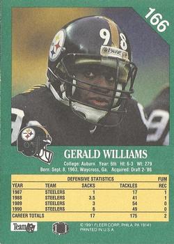 1991 Fleer #166 Gerald Williams Back