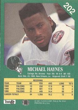1991 Fleer #202 Michael Haynes Back