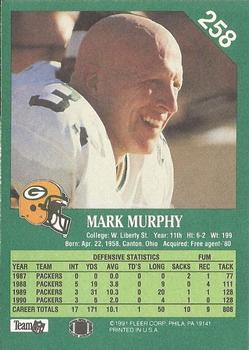 1991 Fleer #258 Mark Murphy Back