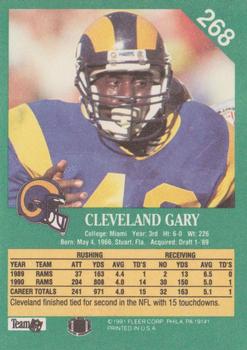 1991 Fleer #268 Cleveland Gary Back