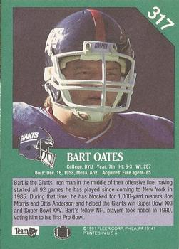 1991 Fleer #317 Bart Oates Back