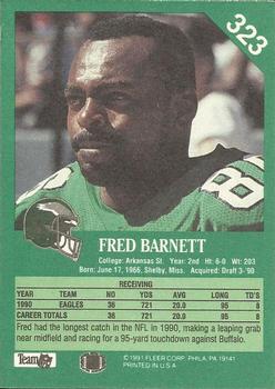 1991 Fleer #323 Fred Barnett Back