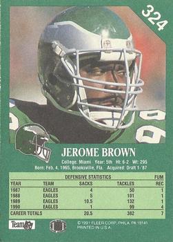 1991 Fleer #324 Jerome Brown Back