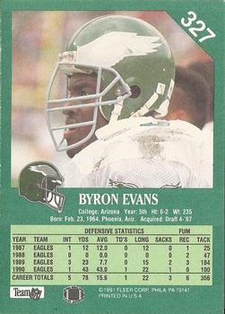 1991 Fleer #327 Byron Evans Back