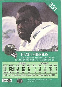 1991 Fleer #331 Heath Sherman Back