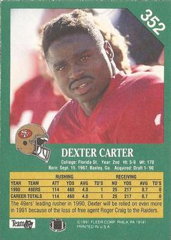 1991 Fleer #352 Dexter Carter Back