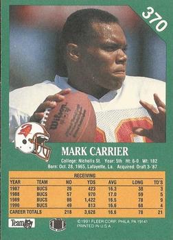 1991 Fleer #370 Mark Carrier Back