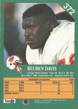 1991 Fleer #372 Reuben Davis Back