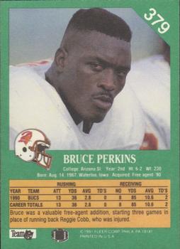 1991 Fleer #379 Bruce Perkins Back