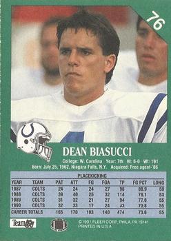 1991 Fleer #76 Dean Biasucci Back