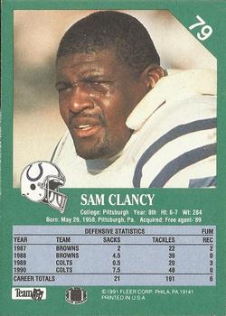 1991 Fleer #79 Sam Clancy Back