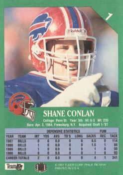 1991 Fleer #1 Shane Conlan Back