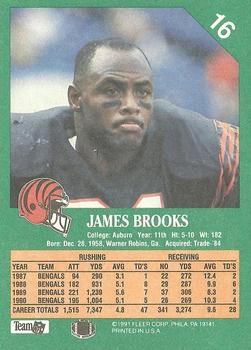1991 Fleer #16 James Brooks Back