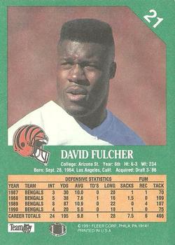 1991 Fleer #21 David Fulcher Back