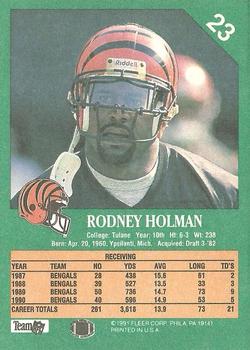 1991 Fleer #23 Rodney Holman Back