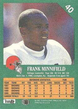 1991 Fleer #40 Frank Minnifield Back