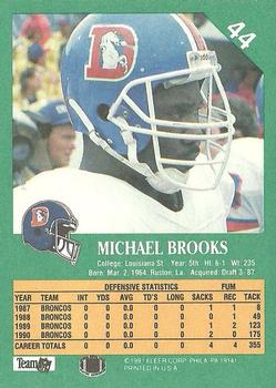 1991 Fleer #44 Michael Brooks Back