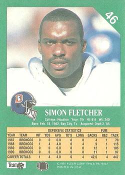 1991 Fleer #46 Simon Fletcher Back