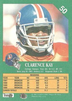 1991 Fleer #50 Clarence Kay Back
