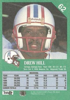 1991 Fleer #62 Drew Hill Back