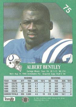 1991 Fleer #75 Albert Bentley Back