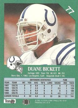 1991 Fleer #77 Duane Bickett Back